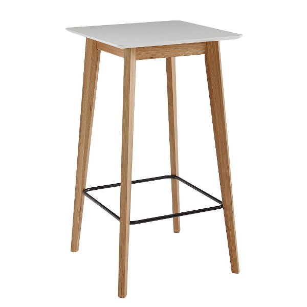 Stehtisch 60x110x60 cm Weiß Eckig | Bartisch für 4 Personen | Moderner Tisch für Bar | Design Partytisch Holz | Hochtisch Eiche Skandinavisch