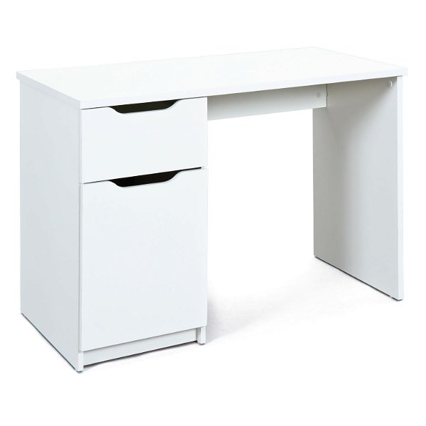 Schreibtisch 2 Farben 1 Schublade 1 Tür 2 Fächer Sonoma weiß L-Weddy-D