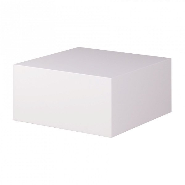 Couchtisch MONOBLOC 60 x 60 x 30 cm Hochglanz MDF Weiß lackiert | Design Wohnzimmertisch Cube quadratisch | Lounge Beistelltisch Würfel Form