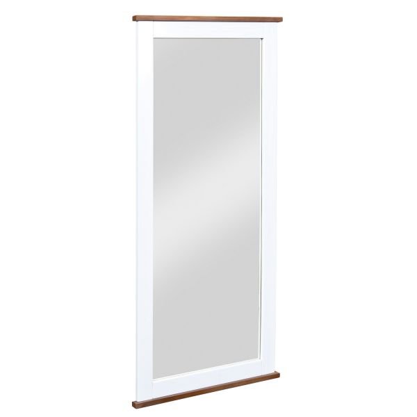 Spiegel Garderobenspiegel 145 cm Landhausstil Massivholz 2-farbig sepia-braun weiß L-Wendy-10