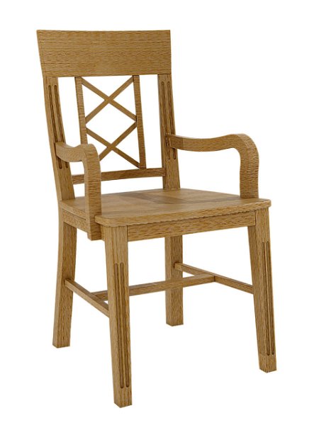 Esszimmer Stuhl mit Armlehnen Chalet mit Holzsitz und losem Sitzkissen Pinie massiv