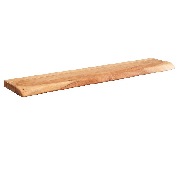 Wandregal mit Baumkante Akazie Massivholz 115 cm | Design Schweberegal Wandboard Massiv | Regal Holz Natur | Landhausstil Hängeregal
