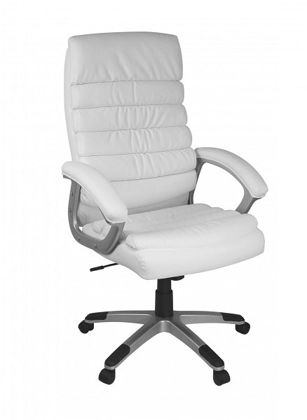 Valencia Bürostuhl Kunstleder Weiß ergonomisch mit Kopfstütze | Design Chefsessel Schreibtischstuhl mit Wippfunktion | Drehstuhl hohe Rücken-Lehne X-XL 120 kg
